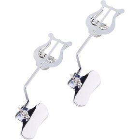 MILISTEN 2pcs Trombone Lyre Clip on Metal Music Book Clip Page Holder Sheet Trombone Music Score Clamp for Trombone Musicians