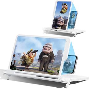 12 " Foldable Phone Screen Magnifier, 3D HD Horizontal and Vertical Phone Amplifier Eye-Protective Movie Video and Game Enlarger Portable Phone Holder Screen Magnifier for Smartphones.
