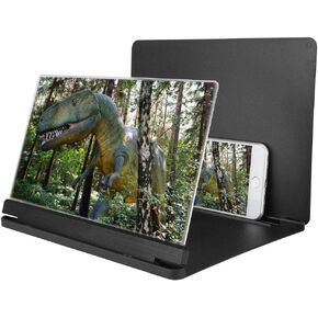 PUSOKEI 12in Mobile Phone Screen Amplifier, HD Video Mobile Movies Magnifier, Cell Phone Screen Enlarge for for All Types of Mobile Phones (Black) Enlarge 4~6 Times