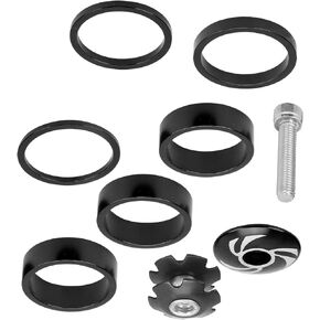 Keenso Bike Handlebar Stem Spacers, 6Pcs Bike Headset Spacer Aluminium Alloy Bicycle Handlebar Stem Spacers for Mountain Bike(Black) Bicycles & Parts Bicycle & Parts