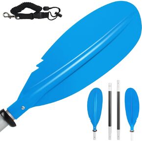 Kayak Paddles Adjustable 88in 4 Piece Kayak Oars Boat Paddles for Adults with Paddle Leash, Canoe Paddles for Kayaking Rafting Jet Ski Canoe Outdoor Kayak Water Sports and Safety Boat Accessories