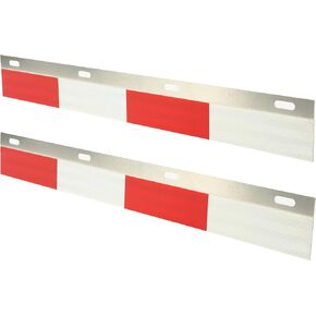 KUAFU Mud Flap Reflector Aluminum 24"x3" for Semi Truck and Semi Trailer Straight Strips W/3M Reflective Tape Reflector Plates Mud Flap Hanger Pair