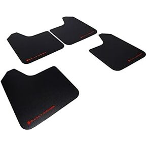 Rally Armor MF12-BAS-RD Basic Black, Red Mud Flap with Logo (Universal Fitment (no Hardware)), 1 Pack