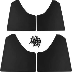 RULLINE Car Mud Flaps Universal Fit Black Splash Guards (4 Pack) Fender,with 20 Pieces 6mm Fastener Rivet Clips