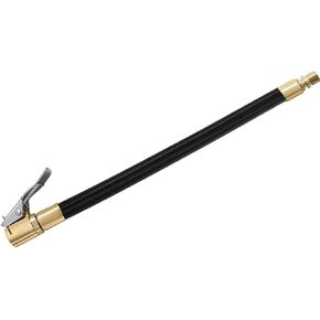 Unifizz Tire Valve Connect Pipe Chuck Compressor Pump Extension Hose Air Inflator Hose Adapter Copper Nylon 20cm 8" for Car Motorbike Bicycle