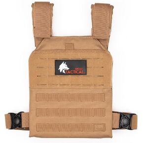 WOLF TACTICAL Simple Weighted Vest Men Womens Weighted Vest for Walking Running Training Rucking Adjustable Weight Vest