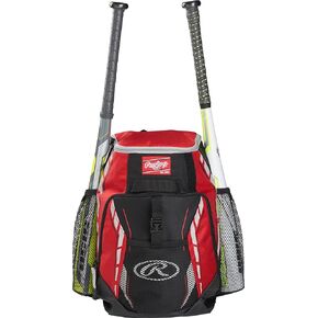 Rawlings | R400 Baseball & Softball Backpack Equipment Bag | T-Ball / Rec / Travel | Multiple Colors