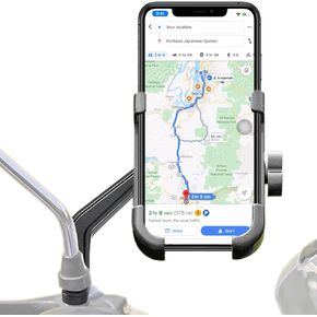 Motorcycle Phone Mount, Quick Release Motorbike Phone Holder Anti Shake Moped Scooter Rearview Mirror Holder Mount Universal for 4.0-6.8 Inch Smartphone - 360° Rotation Adjustable – Blue in Saudi Arabia