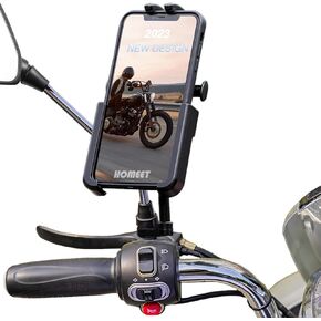 Motorcycle Phone Mount, Quick Release Motorbike Phone Holder Anti Shake Moped Scooter Rearview Mirror Holder Mount Universal for 4.0-6.8 Inch Smartphone - 360° Rotation Adjustable – Blue in Kuwait