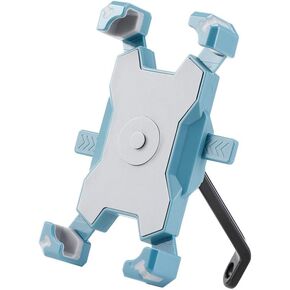 Motorcycle Phone Mount, Quick Release Motorbike Phone Holder Anti Shake Moped Scooter Rearview Mirror Holder Mount Universal for 4.0-6.8 Inch Smartphone - 360° Rotation Adjustable – Blue