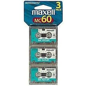 Maxell(R) Microcassette Tape, 60-Minute, Pack of 3