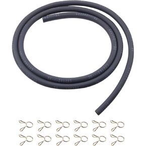 Tvent 1/8" Fuel Line Hose 6 Feet 3.5mm Gas Line with 10pcs Clamps For Honda 95001-35003-60M Lawn Mowers Tractors Scooter ATV Golf Cart Motorcycle Snow Blowers Generator
