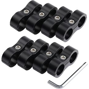 Ucreative 8PCS 6AN CPE Fuel Hose Separator Clamp AN6 CPE Line Mounting Clamp Aluminum Black