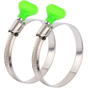 ISPINNER 4pcs 3 Inch Key Hose Clamp, Bandwidth 12mm Thumb Screw Adjustable Stainless Steel Hose Clamps for Dryer Vent, Dust Collector and Automotive