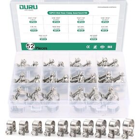 20PCS 3/8" Fuel Line Clamp 304 Stainless Steel,Adjustable 9/16"-5/8" Dia (14-16mm) Mini Fuel Injection Gas Line Hose Clamps,Pipe Clamp for Automotive,Diesel Petrol Pipe