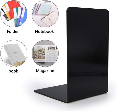 Bookend-Plastic Acrylic Bookends，Bookends，Book Ends for Shelves，Bookshelf Book Holder，Heavy Duty Book Ends (White Book Ends) in Saudi Arabia