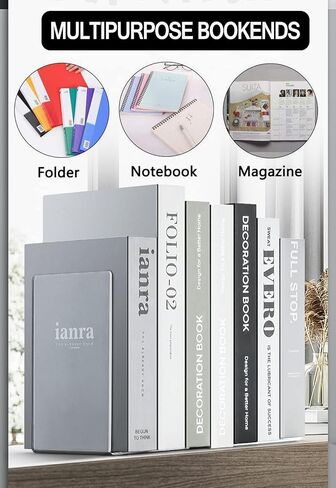 Bookend-Plastic Acrylic Bookends，Bookends，Book Ends for Shelves，Bookshelf Book Holder，Heavy Duty Book Ends (White Book Ends) in Saudi Arabia