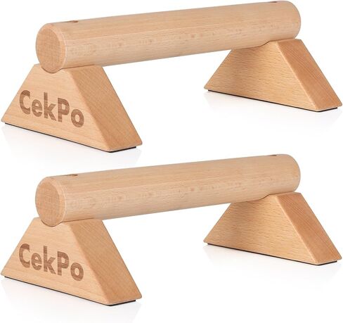 Push Up Bar Calisthenics Equipment, Solid Wood Parallettes Bars for Floor Use, Perfect Pushup Bar and Handstand Push Up Handles for Men and Women, Durable Wooden Handstand Trainer, XS, Set of 2 in Saudi Arabia