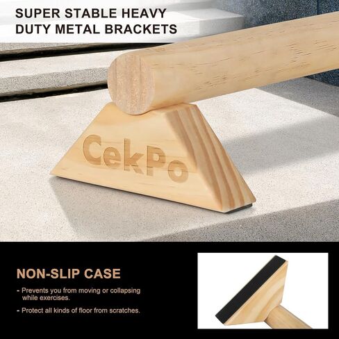 Push Up Bar Calisthenics Equipment, Solid Wood Parallettes Bars for Floor Use, Perfect Pushup Bar and Handstand Push Up Handles for Men and Women, Durable Wooden Handstand Trainer, XS, Set of 2 in Saudi Arabia