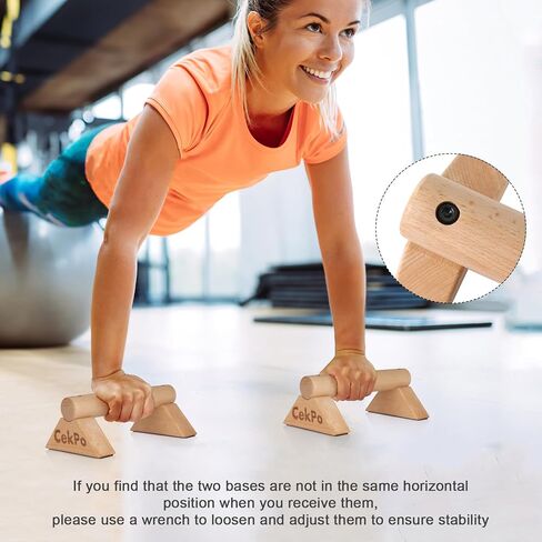 Push Up Bar Calisthenics Equipment, Solid Wood Parallettes Bars for Floor Use, Perfect Pushup Bar and Handstand Push Up Handles for Men and Women, Durable Wooden Handstand Trainer, XS, Set of 2 in Saudi Arabia