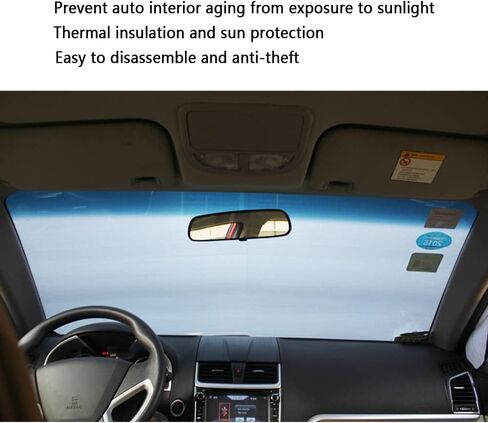 غطاء الزجاج الأمامي من Junecarp للثلج والثلج، ملحقات خارجية للسيارة قابلة للطي للحماية من حرارة الشمس/الرياح والثلج، مناسب للسيارات وسيارات الدفع الرباعي المدمجة in Kuwait