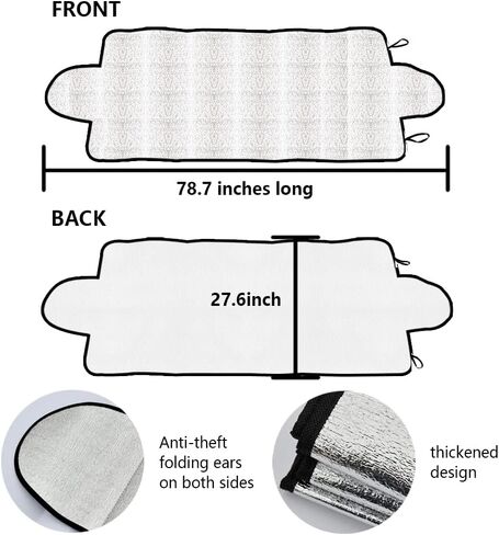غطاء الزجاج الأمامي من Junecarp للثلج والثلج، ملحقات خارجية للسيارة قابلة للطي للحماية من حرارة الشمس/الرياح والثلج، مناسب للسيارات وسيارات الدفع الرباعي المدمجة in Kuwait