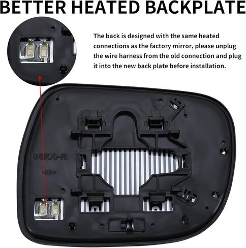 Passenger Side Mirror Replacement for Lexus RX330 2004-2006 RX350 2007-2009 RX400h 2006-2009 - Mirrors Glass, Right Side Rear View Mirror Glass with Power Heated in Saudi Arabia