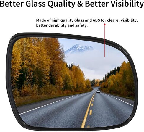 Passenger Side Mirror Replacement for Lexus RX330 2004-2006 RX350 2007-2009 RX400h 2006-2009 - Mirrors Glass, Right Side Rear View Mirror Glass with Power Heated in Saudi Arabia