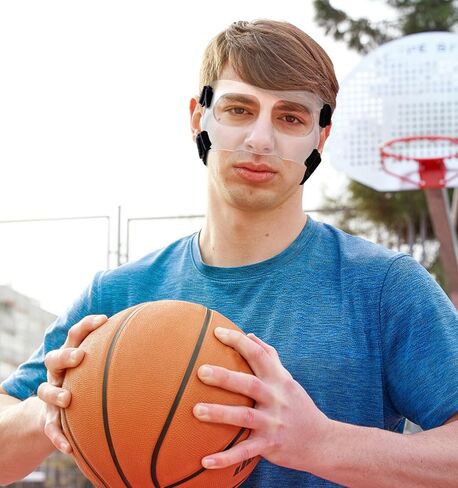 أقنعة الوجه الواقية من الأنف المكسورة من فاكيلو، واقي الوجه الرياضي لكرة السلة وكرة السلة مع مجموعتين مطورتين من الفوط المناسبة للرجال والنساء in Kuwait