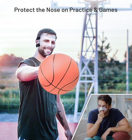 أقنعة الوجه الواقية من الأنف المكسورة من فاكيلو، واقي الوجه الرياضي لكرة السلة وكرة السلة مع مجموعتين مطورتين من الفوط المناسبة للرجال والنساء in Kuwait