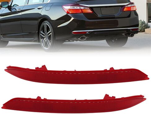 Nakkaa HO1184111 HO1185111 Rear Bumper Reflector Light Red Compatible with Accord 2016 2017 Brake Lamp 33505T2AA11 33555T2AA11 in Saudi Arabia