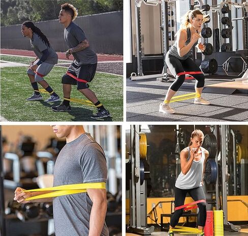 مجموعة تدريب سلم الرشاقة لألعاب كرة القدم، تدريب السرعة، مظلة المقاومة للقدرة على التحمل، تمرين القوة، 12 قرص مخروطي، 4 أوتاد فولاذية، 5 قطع من أشرطة المقاومة، 1 حبل قفز، (أحمر) in Kuwait