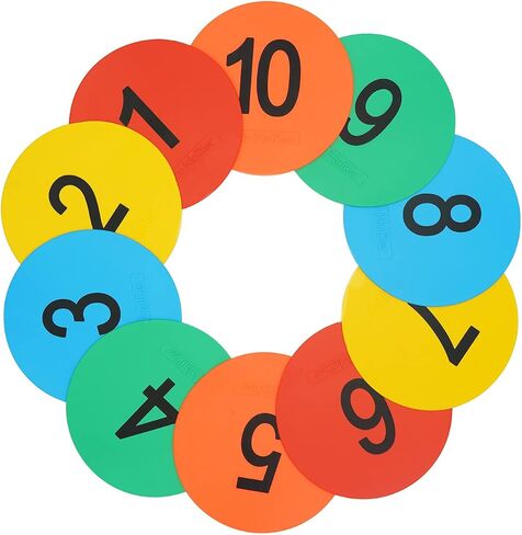 Eco Walker 6inch Numbered Spot Markers Flat Floor Spot Non-Slip TPE Material Waterproof for Field and Court Marking Fitness Agility Training Sports Games and Exercises in Kuwait