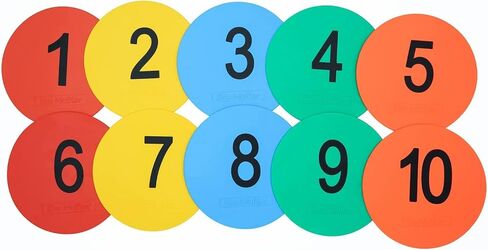 Eco Walker 6inch Numbered Spot Markers Flat Floor Spot Non-Slip TPE Material Waterproof for Field and Court Marking Fitness Agility Training Sports Games and Exercises in Kuwait