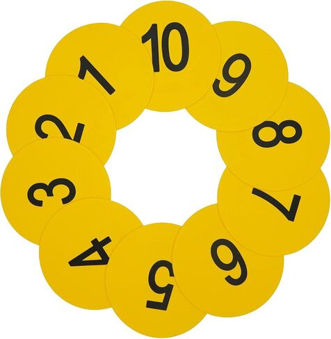 Eco Walker 6inch Numbered Spot Markers Flat Floor Spot Non-Slip TPE Material Waterproof for Field and Court Marking Fitness Agility Training Sports Games and Exercises in Kuwait