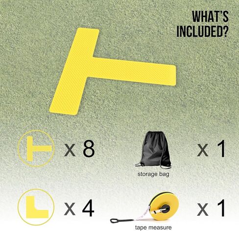 Pickleball Court Markers Kit, Portable Pickleball Court Marking Kit with Tape Measure and Carrying Bag, Throw Down Markers for Outdoor Indoor Tennis Badminton in Kuwait