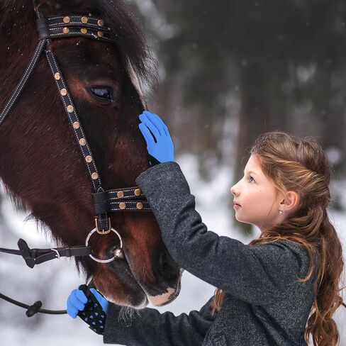 aFe Kids Gloves for Girls Boys Unisex Horse Riding Gloves Outdoor Gloves Sports Gloves Cycling Gloves for Children Black Blue Pink Heart Design Touch Screen Compatible in Saudi Arabia