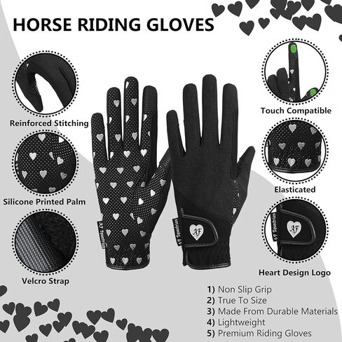قفازات aFe للأطفال للفتيات والأولاد للجنسين قفازات ركوب الخيل في الهواء الطلق قفازات رياضية قفازات ركوب الدراجات للأطفال أسود أزرق وردي تصميم قلب شاشة تعمل باللمس متوافقة in Kuwait