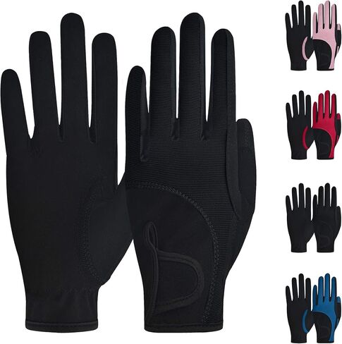 ChinFun Premium Kids Horse Riding Gloves, Color-Contrasted Children Equestrian Gloves, Summer Winter Boys Girls Youth Biking Skiing Gardening in Saudi Arabia