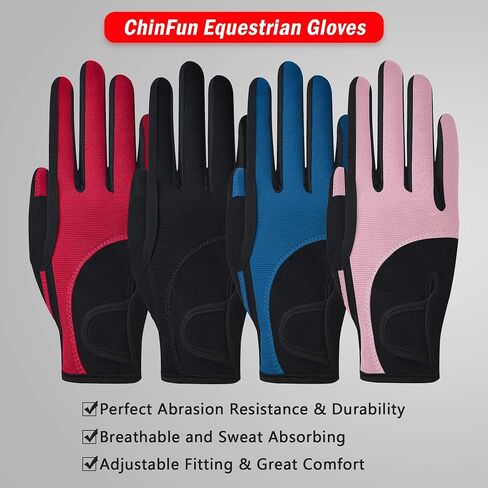 ChinFun Premium Kids Horse Riding Gloves, Color-Contrasted Children Equestrian Gloves, Summer Winter Boys Girls Youth Biking Skiing Gardening in Saudi Arabia