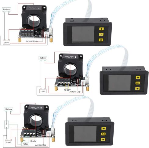 DROK Charge-Discharge Monitor, 0-90V 100A DC Ammeter Voltmeter, Battery Capacity Amp-Hour Watt-Hour Power Time Multimeter, LCD Display Digital Voltage Current AH WH Watt Meter Tester with Hall Se in Saudi Arabia