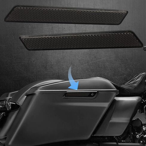 أغطية مزلاج عاكسة لحقيبة السرج السوداء من NTHREEAUTO متوافقة مع طراز Harley Touring 2014-2020، FLT، FLHT Road King، Road Glide، Street Glide in Kuwait