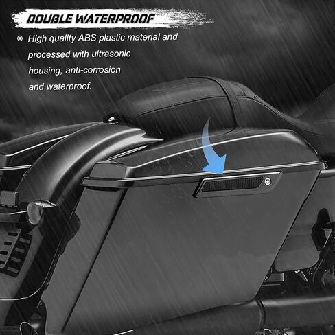 أغطية مزلاج عاكسة لحقيبة السرج السوداء من NTHREEAUTO متوافقة مع طراز Harley Touring 2014-2020، FLT، FLHT Road King، Road Glide، Street Glide in Kuwait