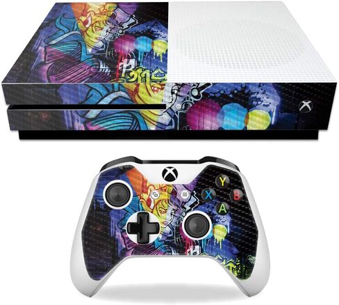 غلاف MightySkins من ألياف الكربون لجهاز Microsoft Xbox One S - عيون زيتونية | لمسة نهائية واقية ومتينة من ألياف الكربون | سهل التطبيق والإزالة وتغيير الأنماط | صنع في الولايات المتحدة الأمريكية in Saudi Arabia