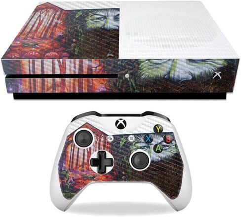 غلاف MightySkins من ألياف الكربون لجهاز Microsoft Xbox One S - عيون زيتونية | لمسة نهائية واقية ومتينة من ألياف الكربون | سهل التطبيق والإزالة وتغيير الأنماط | صنع في الولايات المتحدة الأمريكية in Saudi Arabia