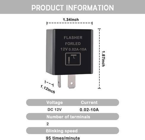 LED Flasher Relay-2-Pin Electronic LED Turn Signal Relay لإصلاح وميض الضوء - مرحل الوامض القياسي يناسب سكوتر دراجة نارية للسيارة 12 فولت in Saudi Arabia