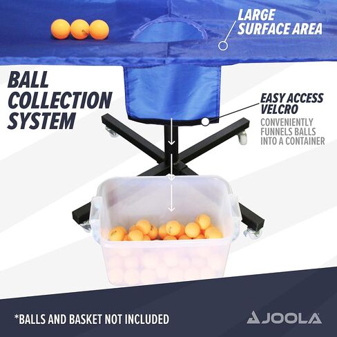 JOOLA Rolling Table Tennis Ball Catch Net - Foldable Ping Pong Practice Net with Wheels, Collection Net for Ping Pong Robots, Serves and Multi-Ball Training,Blue in Saudi Arabia