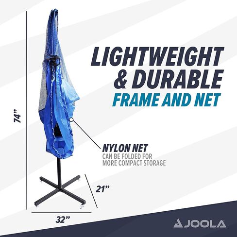 JOOLA Rolling Table Tennis Ball Catch Net - Foldable Ping Pong Practice Net with Wheels, Collection Net for Ping Pong Robots, Serves and Multi-Ball Training,Blue in Saudi Arabia