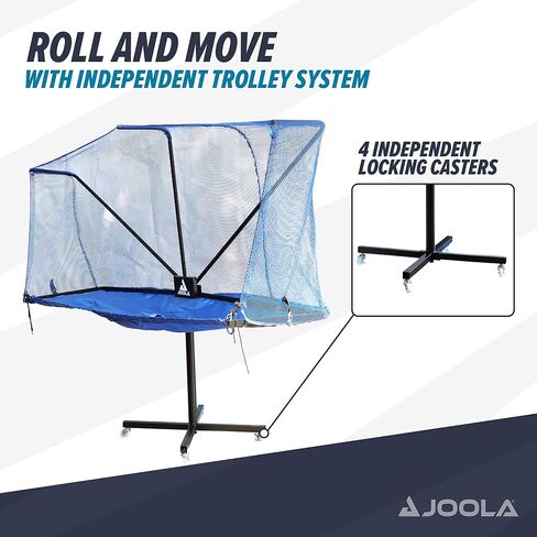 JOOLA Rolling Table Tennis Ball Catch Net - Foldable Ping Pong Practice Net with Wheels, Collection Net for Ping Pong Robots, Serves and Multi-Ball Training,Blue in Saudi Arabia