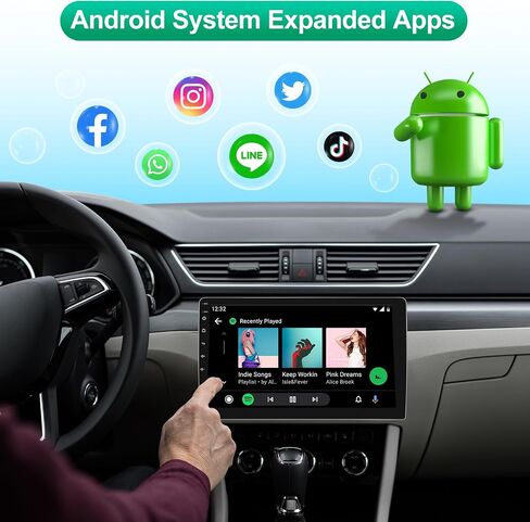 Double Din Car Stereo Wireless CarPlay Android Auto, 10 Inch Adjustable QLED Touchscreen Car Play Radio with 64GB ROM Backup Camera Bluetooth GPS Navigation Voice Control Netflix YouTube FM AM SWC in Saudi Arabia